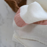 Linen waffle towel - Pink Stripe