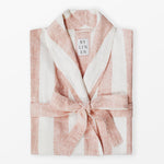 Pink striped linen bathrobe