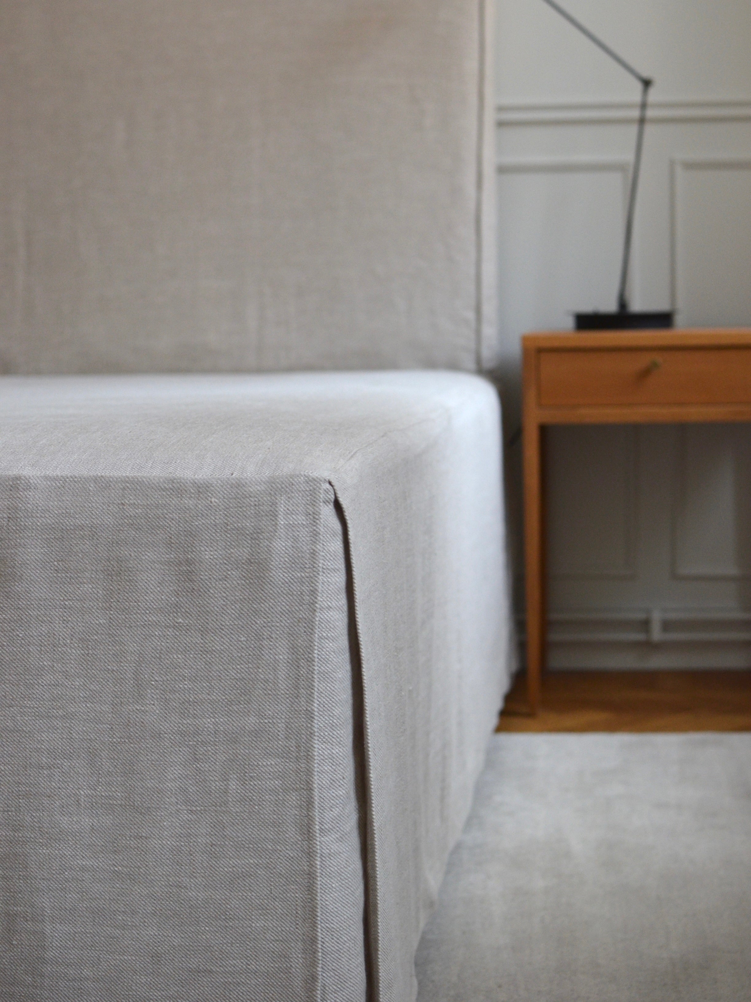 Linen Bed Skirt Beige