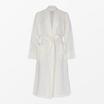 White linen bathrobe