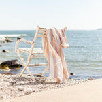 Pink striped linen bathrobe