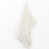 Linen waffle guest towel - White Stripe