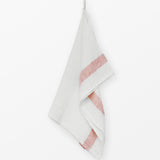 Linen waffle guest towel - Pink Stripe
