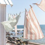 turquoise striped linen towels