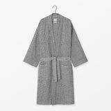 Waffle Bathrobe Black and White