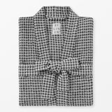 Waffle Bathrobe Black and White