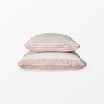 Pink striped linen cushion cover
