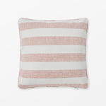Pink striped linen cushion cover
