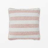 Pink striped linen cushion cover