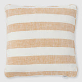 Yellow striped linen cushion cover