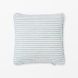 Turquoise striped linen cushion cover