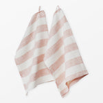 Pink striped linen towels