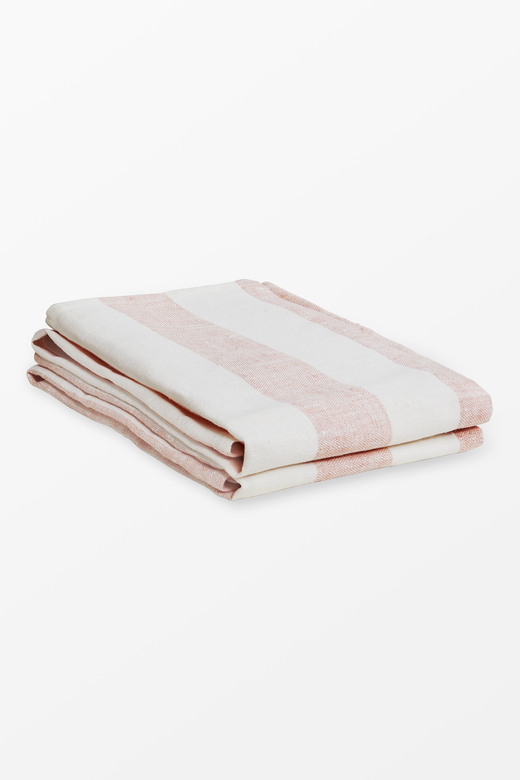 Pink striped linen towels