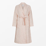 Pink striped linen bathrobe