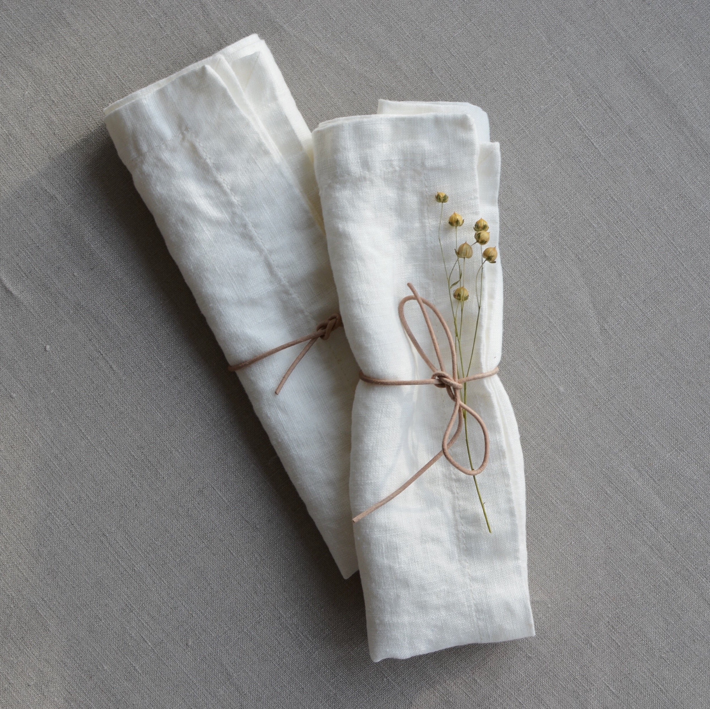White linen napkins