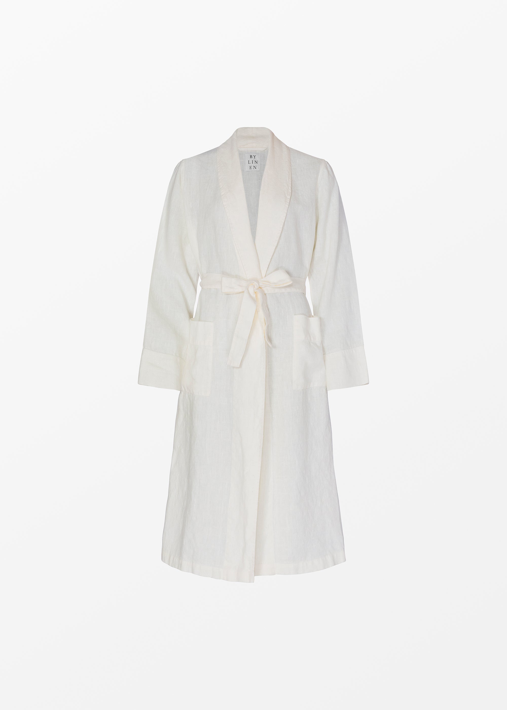 White linen bathrobe