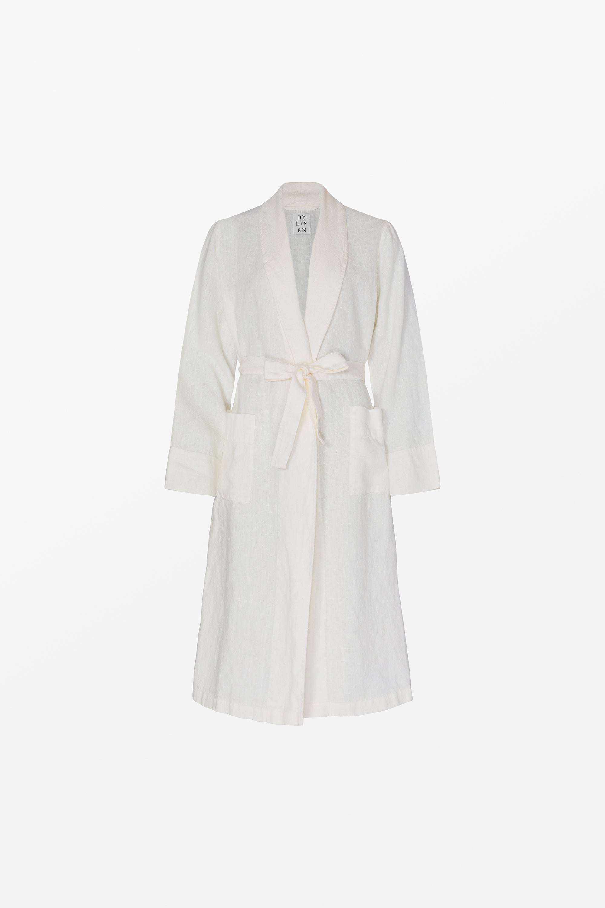 White linen bathrobe